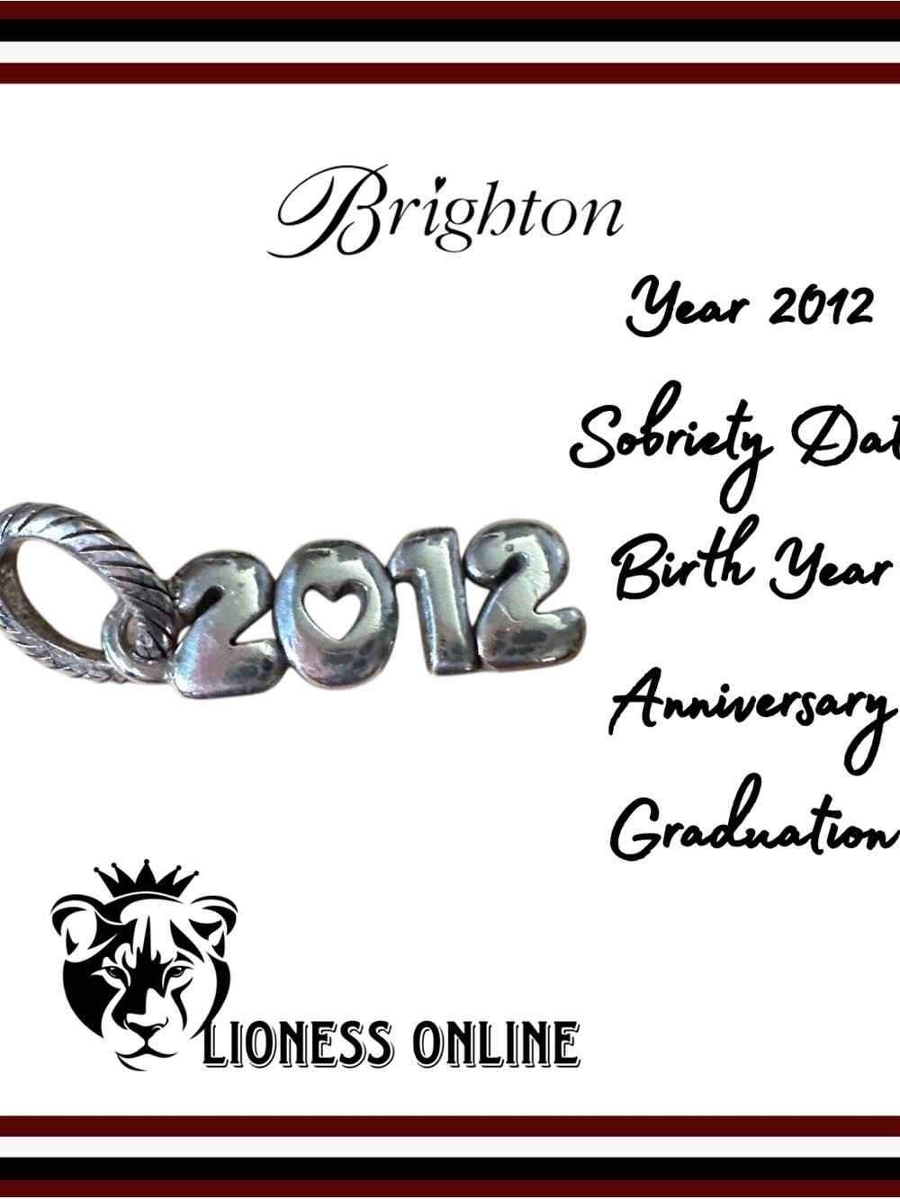 Brighton Silver 2012 Number Heart Charm